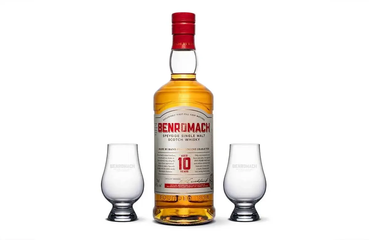 Benromach-10yo-Glasspack_BottleampGlassware_2023