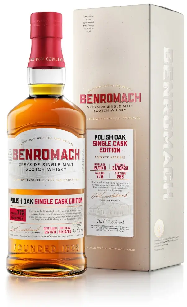 Benromach-Polish-Oak-Cask-772-UK-Bottle-and-Box-resized